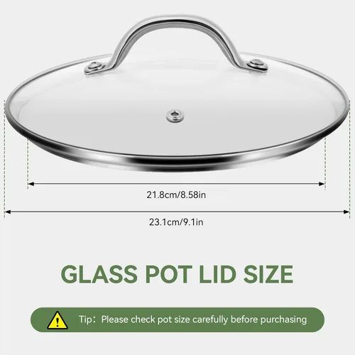 Vista 3 de Tapa de vidrio templado de 9.1 pulgadas de repuesto para olla instantánea de 6 cuartos de galón, accesorios de tapa de olla eléctrica a presión