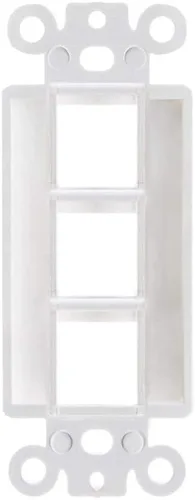 Vista 2 de Cmple - Decorator Wall Plate Insert 1-Gang Decorative Single Gang Faceplate Standard Jack Wall Plate Keystone - 3-Port (Pack of 2)