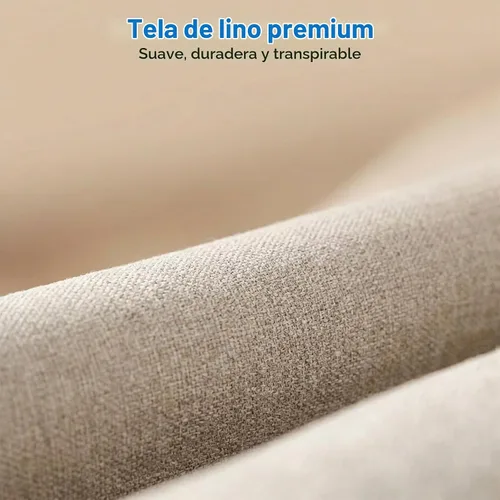 Vista 4 de Mjkone Juego de 2 Piezas para Sala de Estar, Sofás Seccionales, Juego de Sofá y Silla, Sofá Moderno de Lino con Marco de Madera y Patas