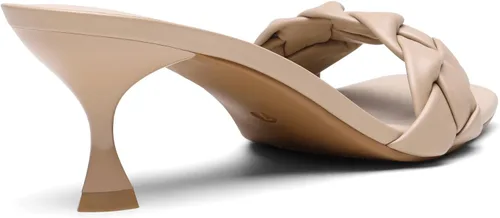 Vista 3 de DREAM PAIRS Zapatos de tacón de aguja para mujer, punta cuadrada abierta, cómodos, tacones bajos para gatito, sandalias de vestir sexy, para fiesta