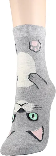 Vista 4 de DEARMY Calcetines de gato para mujer, regalos para mujeres y adolescentes, calcetines de diseño divertido, los mejores regalos de Navidad