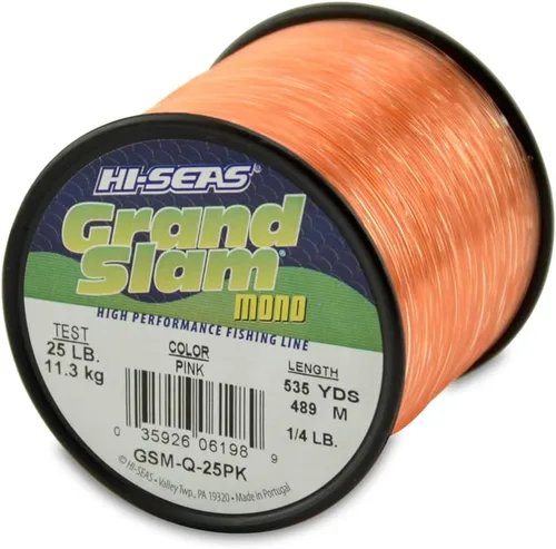 Vista 8 de HI-SEAS Línea de pesca de monofilamento Grand Slam - Fuerte y resistente a la abrasión en transparente, rosa, verde, azul humo, amarillo Amarillo