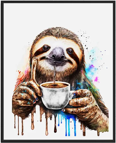 Vista 31 de WIldlife - Póster impreso de pez pescador, impresiones abstractas de animales de acuarela, obras de arte de naturaleza para sala de estar
