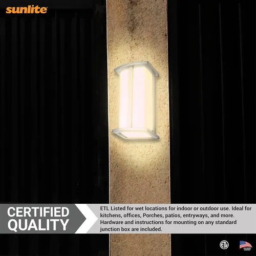 Vista 5 de Sunlite 46094 Lámpara moderna de pared, enchufe de base media (E26), bombilla no incluida, 60 vatios máximo, interior, pantalla ópalo, níquel