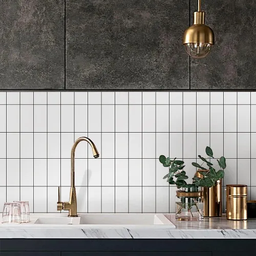 Vista 10 de Adhesivo de transferencia de azulejos de pared para decoración del hogar, despegar y pegar Vinly Splashback, calcomanías de azulejos para sala