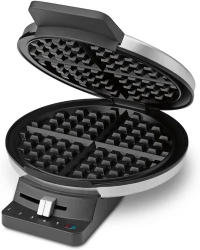 Vista 4 de Cuisinart Classic Maker, gofre redondo, plateado y abrelatas eléctrico CCO-50BKN Deluxe, color negro