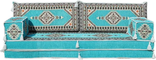 Vista 6 de arabicsofa Sofá de asiento árabe de 8 pulgadas de grosor - Cojines de suelo turcos modulares con sofá otomano