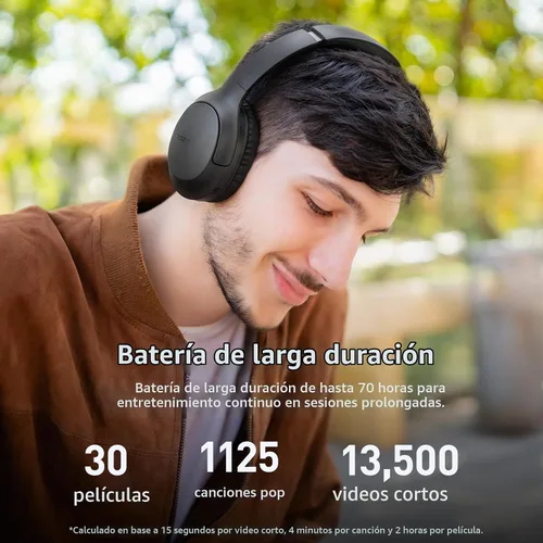 Vista 4 de TOZO HA1 70H Over Ear Wireless Headphones Bluetooth 5.4 Foldable Headset Negro