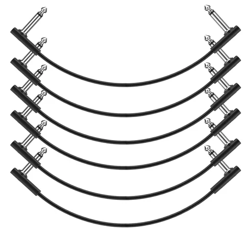 Vista 8 de Donner Cables de conexión planos para pedal de efecto de guitarra de 6 pulgadas, ahorra espacio, sonido claro de 1/4 pulgadas, TS en ángulo recto, 3