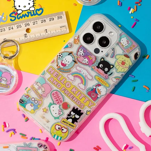 Vista 7 de Sonix x Sanrio - Funda + pulsera adhesiva para teléfono con cuentas (Hello Kitty Rosa) para iPhone 15 Pro Max Calcomanías de Hello Kitty y sus
