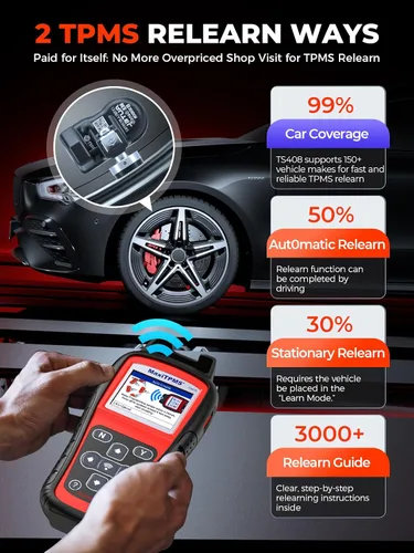 Vista 4 de Herramienta de programación Autel MaxiTPMS TS408 TPMS, reaprende activar todos los sensores 2026 Lifetime Updates as TS501 PRO TS508WF, Tire