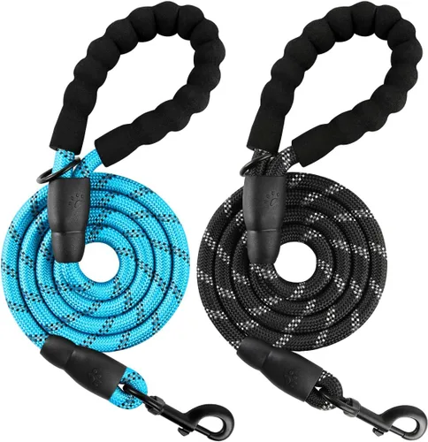 Vista 34 de BARKBAY - Correas para perros grandes, resistentes, de 4/5/6 pies, con cómoda asa acolchada y hilos altamente reflectantes para perros medianos
