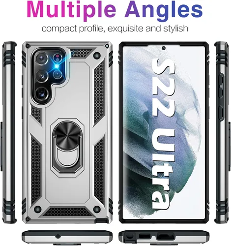 Vista 6 de Funda para Samsung Galaxy S22 Ultra de Grado Militar Resistente a Prueba de Golpes Galaxy S22 Ultra 5G Carcasa de Servicio Pesado Cubierta