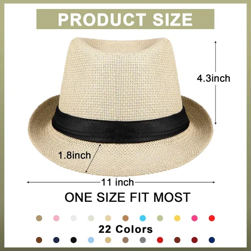 Vista 2 de 22 sombreros de paja para hombres y mujeres, sombreros cubanos a granel, sombreros de fiesta, sombrero de Panamá, gorras de ala corta, sombreros