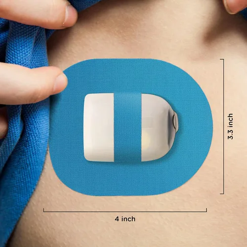 Vista 4 de Parche adhesivo para Omnipod con correa - Paquete de 25 (Color canela)