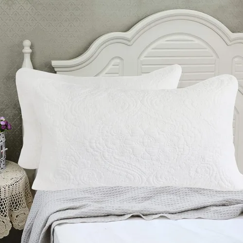 Vista 11 de Brandream Fundas de almohada acolchadas 100% algodón, 2 piezas, tamaño estándar, diseño de pájaros de campo americano, decoración de dormitorio
