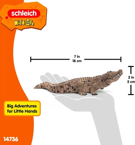 Vista 4 de Schleich Wild Life, juguete realista de animales salvajes para niños y niñas, figura de juguete de cocodrilo con mandíbula móvil