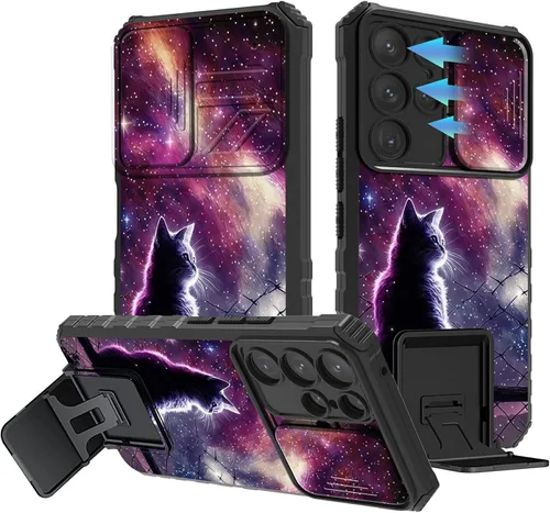 Vista 134 de Funda para Samsung Galaxy A13 5G/4G/A04S, Galaxy A13 5G con cubierta de cámara deslizante, funda de doble capa integrada con función atril