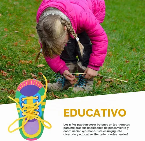 Vista 8 de NUOBESTY Práctica de corbata de zapatos para niños, tabla de práctica de atado de zapatos, hilo de zapatos, juguetes de enseñanza para aprender a