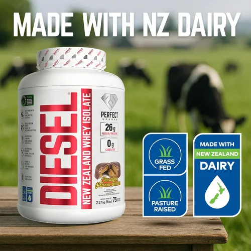Vista 5 de PERFECT SPORTS Diesel 100% Proteína aislada de suero de Nueva Zelanda Endulzada con Stevia, sin ingredientes artificiales, Keto 0 g