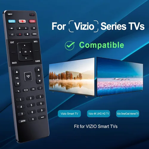 Vista 2 de XRT122 - Control remoto de repuesto compatible con Vizio Smart TV D55U-D1 D58U-D3 D60-D3 E32-C1 E32H-C1 E40-C2 E40X-C2 E43-C2 E48-C2 E50-C1 E65-C1