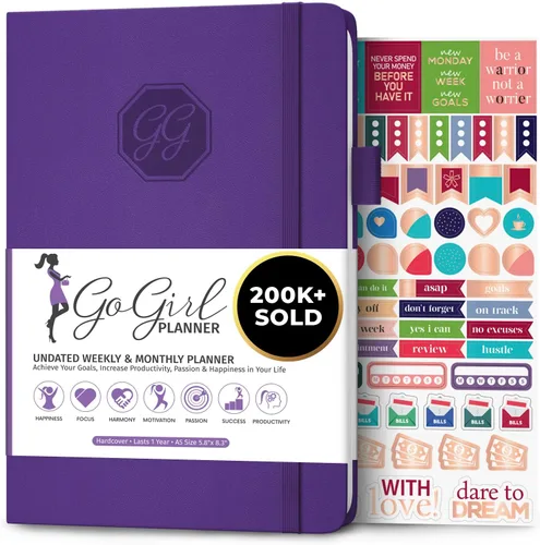 Vista 10 de GoGirl Agenda y organizador para mujer – Agenda semanal tamaño A5, diario de objetivos y agenda para mejorar la gestión del tiempo, la productividad