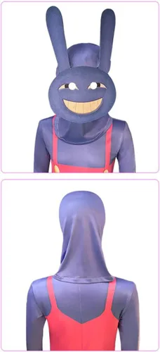 Vista 4 de Disfraz de circo digital para niños, disfraz de Pomni cosplay, traje de Jax