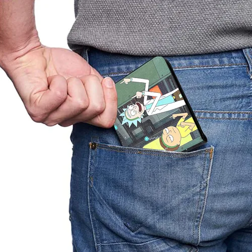 Vista 3 de Mulafnxal Cartera de cuero de dibujos animados Rick Grandson Minimalista
