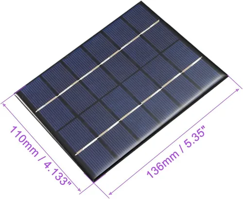 Vista 3 de DMiotech Mini célula del panel solar de 6V 2W 5.354 in x 4.331 in para proyecto de energía eléctrica de bricolaje