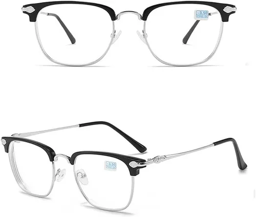 Vista 2 de Gafas de miopía miopía miopía -0.50 a -6.00 elegantes gafas clásicas retro con marco de metal