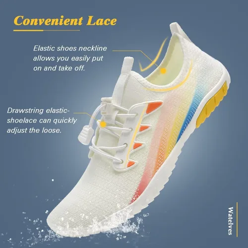 Vista 7 de WateLves Zapatos de agua para hombre y mujer, zapatos de natación de secado rápido, calcetines acuáticos, zapatos de piscina para surf, yoga