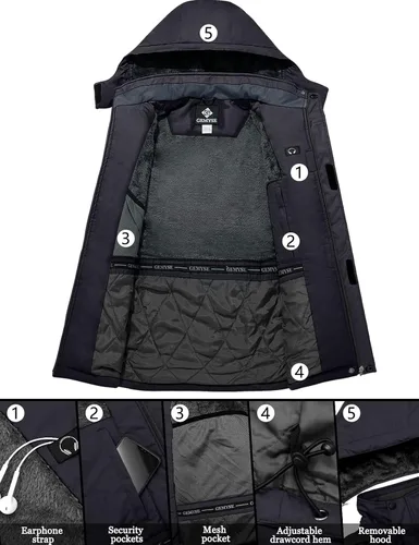 Vista 3 de GEMYSE Men's Mountain Waterproof Ski Snow Jacket Winter Windproof Rain Jacket