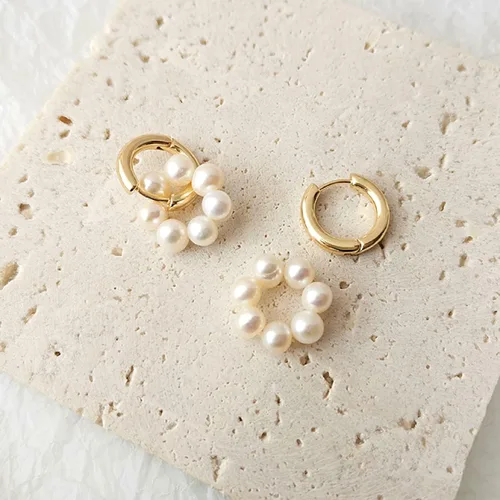 Vista 5 de C.Paravano Hoop Earrings for Women 925 Sterling Silver or 18K Gold Plated Hoop Earrings Huggie Earrings for Women Lightweight Hoops