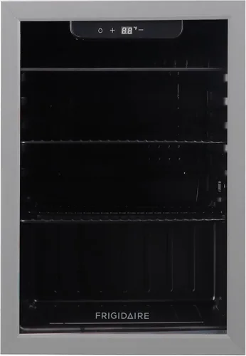 Vista 8 de Frigidaire EFMIS9O00, refrigerador de bebidas con puerta de vidrio, mini refrigerador compacto con control digital de temperatura que se adapta a 88