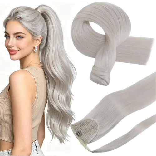 Vista 23 de Hetto . Extensiones de cabello humano rizado con clip, color #1 negro azabache, extensiones de cabello humano ondulado natural para cabeza completa