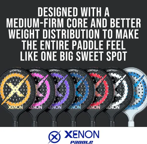 Vista 3 de X enon Vortex - Pala de tenis con plataforma ligera (modelo 2022)