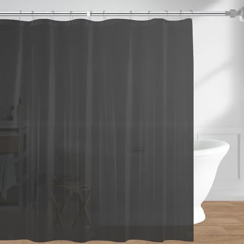 Vista 9 de Downluxe - Forro de cortina para regadera de 72x72 - PEVA transparente. Calibre 3, calibre 8, esmerilado ligero, impermeable, inodoro con orificios