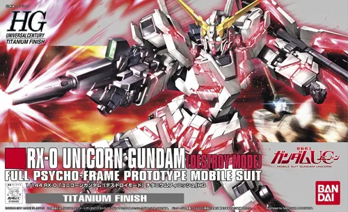 Vista 4 de Bandai Hobby Unicorn Destroy Mode - Figura de acción HGUC con acabado de titanio