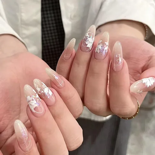 Vista 4 de Cepillo de uñas triangular para dibujar flores y mariposas 3D, pinceles de arte de uñas con mango acrílico Aurora, herramienta de diseño de uñas