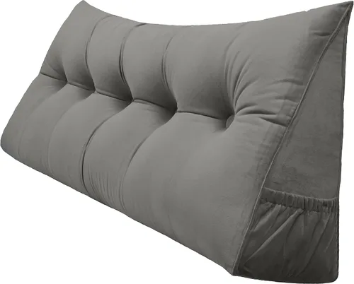 Vista 8 de Peachwell Almohada triangular de lectura para reposo en cama, cojín de refuerzo grande para cabecero, respaldo, almohada de cuña con funda extraíble