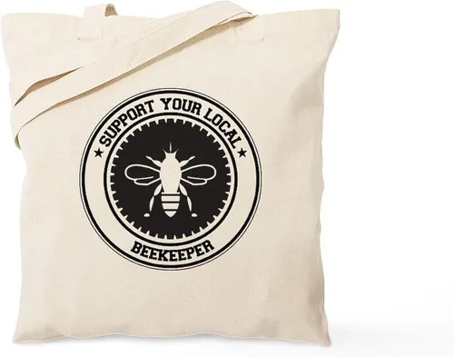 Vista 23 de CafePress The Beekeeper Tote Bag - Bolsa reutilizable de lona beige natural
