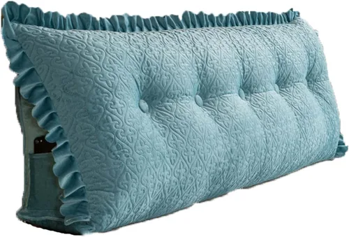 Vista 8 de Almohada de apoyo de espalda en forma de cuña de 31 x 8 x 20 pulgadas, almohada de lectura para cabecero, almohada triangular de cuña de lectura