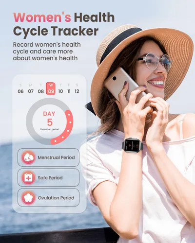 Vista 7 de Reloj inteligente para mujeres y hombres Fitness: 1.85 "Reloj inteligente con 30 días+duración de la batería hace/recibe llamada, frecuencia