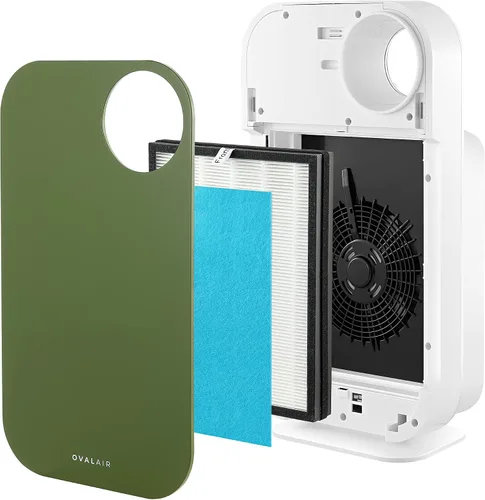 Vista 5 de OVAL AIR AIR1000E - Purificador de aire H13 True HEPA 5 en 1 de 3 etapas para habitaciones de hasta 600 pies cuadrados, reduce alergias, asma