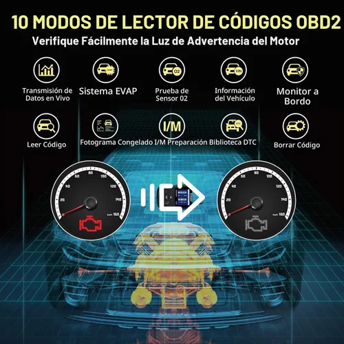 Vista 2 de CGSULIT SC204 Herramienta de Diagnóstico de Escáner OBD2 Mejorada, Lector de Código de Motor con Reinicio, Comprobación de Humo, Código Claro, Datos