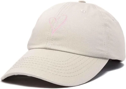 Vista 5 de Gorra de béisbol bordada para mujer con diseño de corazón dibujado a mano