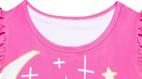 Vista 3 de Brigcalki Girls Princess Dress Little Girls Cartoon Panada Print Dress Party Clothes Casual Dress for Kids