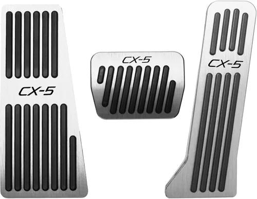 Vista 11 de BOYUER Juego de 3 almohadillas antideslizantes para pedal de acelerador de gas de freno de aluminio sin perforaciones para Mazda CX-5 2013-2025 Negro