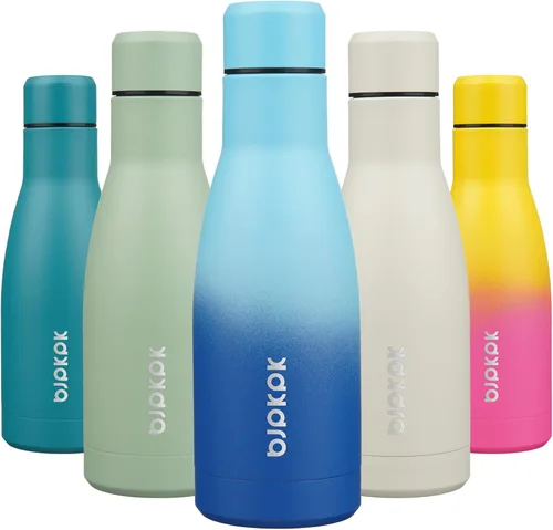 Vista 74 de [Usado] BJPKPK Botella de agua pequeña aislada de 12 onzas, frasco a prueba de A-azul