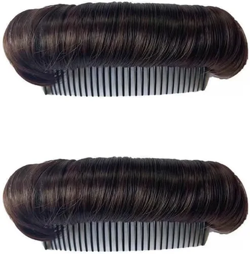 Vista 6 de Peluca esponjosa almohadilla para el cabello moño invisible con clip de pelo falso Bump It Up Volumen Base de cabello Insertar accesorios